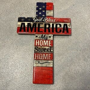 God Bless America wall cross